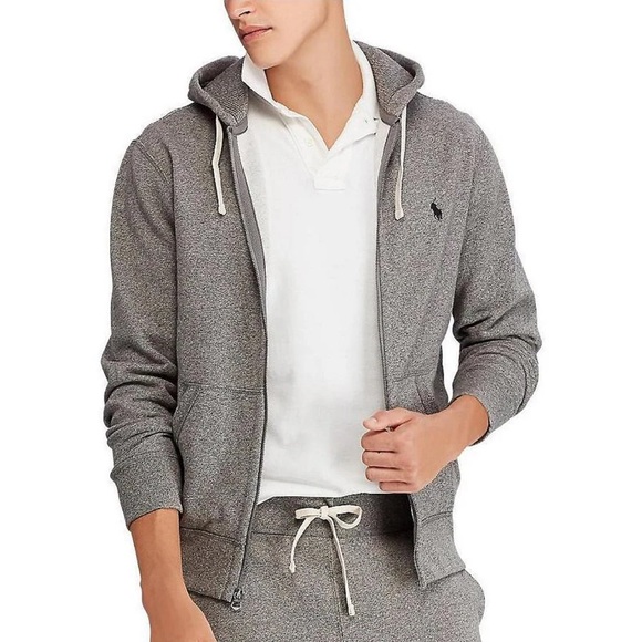Polo Ralph Lauren Fleece Full-Zip Hoodie Sz L Ash Grey Heather NWOT